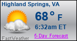 Weather Forecast for Highland Springs, VA