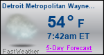 Weather Forecast for Detroit Metropolitan Wayne County Airport, MI