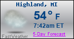 Weather Forecast for Highland, MI