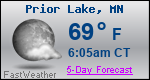 Weather Forecast for Prior Lake, MN