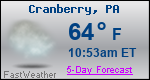 Weather Forecast for Cranberry, PA