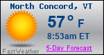 Weather Forecast for North Concord, VT