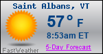 Weather Forecast for Saint Albans, VT