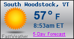 Weather Forecast for South Woodstock, VT