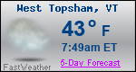 Weather Forecast for West Topsham, VT