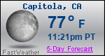 Weather Forecast for Capitola, CA