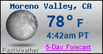 Weather Forecast for Moreno Valley, CA