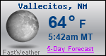 Weather Forecast for Vallecitos, NM