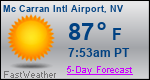 Weather Forecast for Mc Carran International Airport, NV