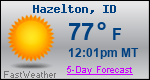Weather Forecast for Hazelton, ID