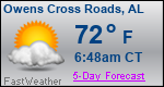 Weather Forecast for Owens Cross Roads, AL