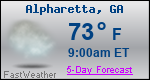Weather Forecast for Alpharetta, GA