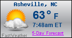 Weather Forecast for Asheville, NC