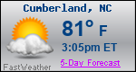 Weather Forecast for Cumberland, NC