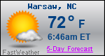 Weather Forecast for Warsaw, NC