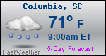 Weather Forecast for Columbia, SC