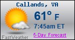 Weather Forecast for Callands, VA