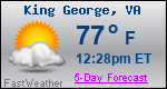 Weather Forecast for King George, VA
