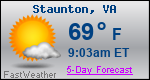 Weather Forecast for Staunton, VA
