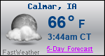 Weather Forecast for Calmar, IA