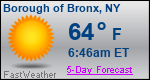 Weather Forecast for Borough of Bronx, NY