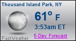 Weather Forecast for Thousand Island Park, NY