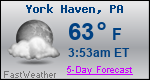 Weather Forecast for York Haven, PA