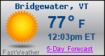 Weather Forecast for Bridgewater, VT