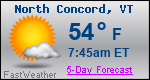 Weather Forecast for North Concord, VT