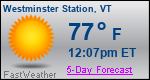 Weather Forecast for Westminster Station, VT