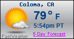 Weather Forecast for Coloma, CA