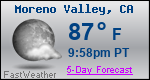 Weather Forecast for Moreno Valley, CA