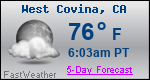 Weather Forecast for West Covina, CA