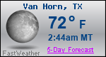 Weather Forecast for Van Horn, TX