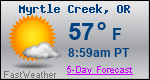 Weather Forecast for Myrtle Creek, OR