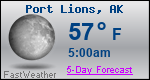 Weather Forecast for Port Lions, AK