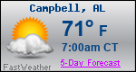 Weather Forecast for Campbell, AL