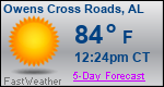 Weather Forecast for Owens Cross Roads, AL