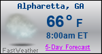 Weather Forecast for Alpharetta, GA
