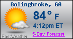 Weather Forecast for Bolingbroke, GA