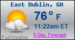 Weather Forecast for East Dublin, GA