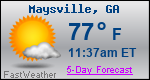 Weather Forecast for Maysville, GA