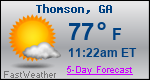 Weather Forecast for Thomson, GA