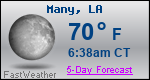 Weather Forecast for Many, LA