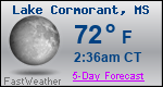 Weather Forecast for Lake Cormorant, MS