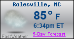 Weather Forecast for Rolesville, NC