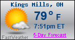 Weather Forecast for Kings Mills, OH