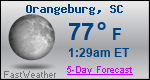 Weather Forecast for Orangeburg, SC