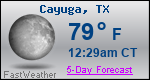 Weather Forecast for Cayuga, TX