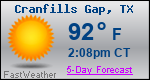 Weather Forecast for Cranfills Gap, TX